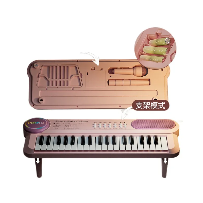 Teclado infantil de 37 teclas con micrófono - aprendizaje musical - imagen 4