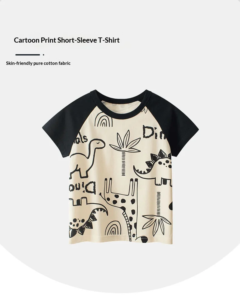 Camiseta infantil de manga raglán con estampado