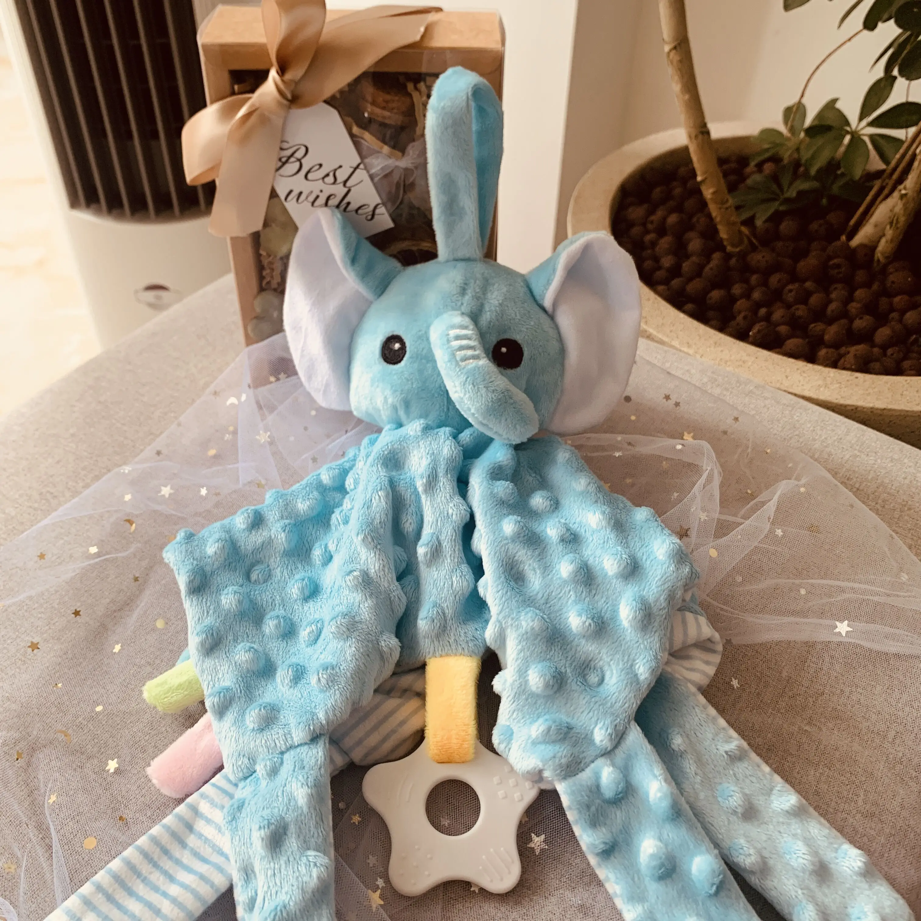 Manta de elefante de felpa suave para bebés, calmante - imagen 5