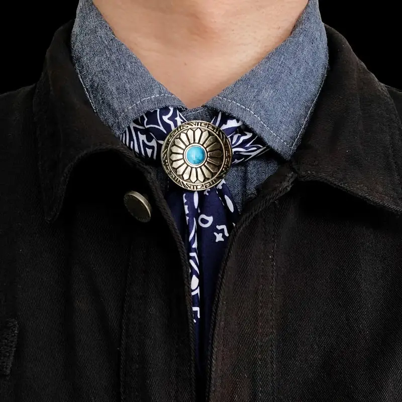 Pinza para pañuelos vintage estilo western hombre con anillo - imagen 3