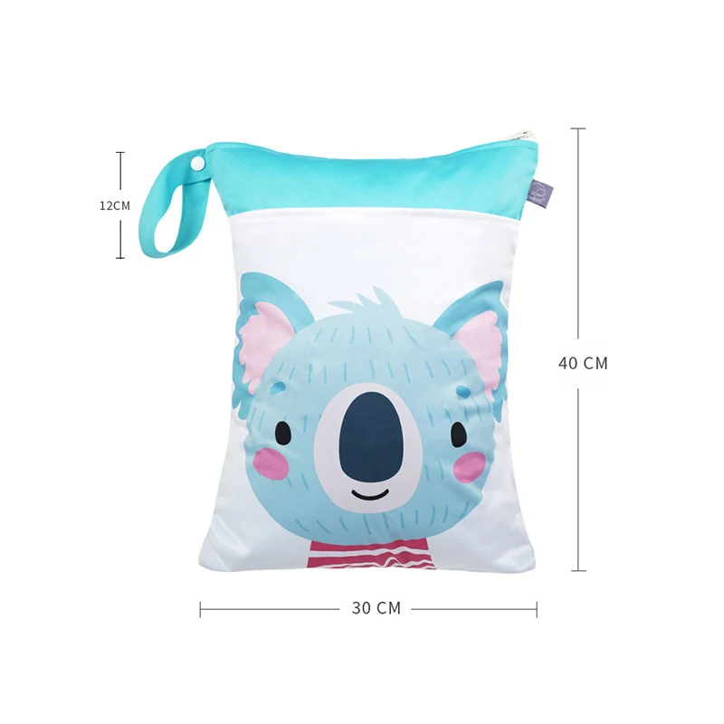 Bolsa de pañales impermeable seca y húmeda con doble cremallera - imagen 5