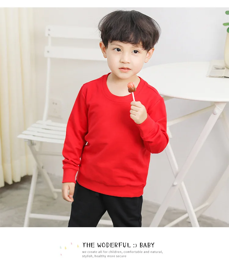 Sudadera infantil de algodón para niñas en color sólido