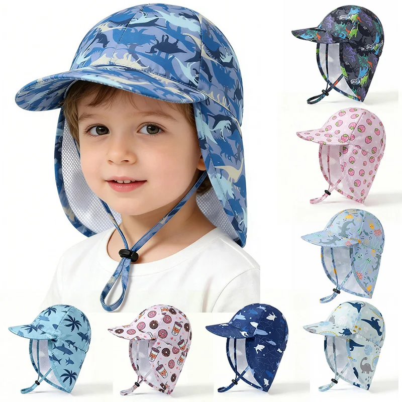 Sombrero pescador de verano con protección solar para el cuello