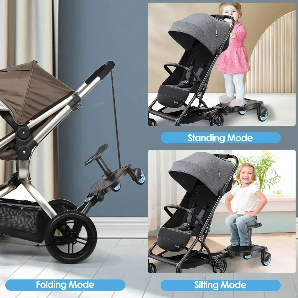 Adaptador de pedal para cochecito gemelos – Asiento segundo niño adicional - imagen 4