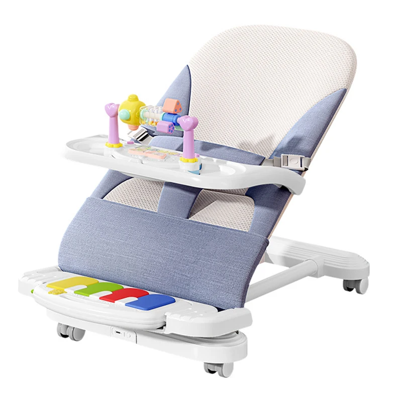 Mecedora reclinable para bebé con música y bandeja