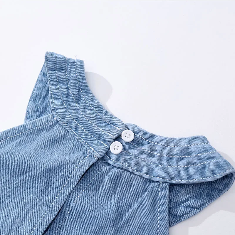 Vestido vaquero sin mangas para bebés – estilo coreano boutique - imagen 4