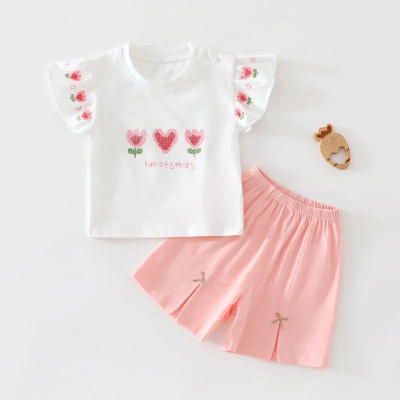 MILANCEL conjunto de verano para bebé transpirable con flores - imagen 4