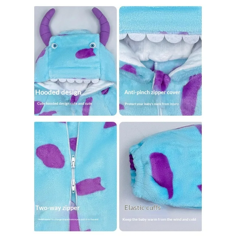Mono de franela cálida y suave para recién nacido – Pijama de hogar