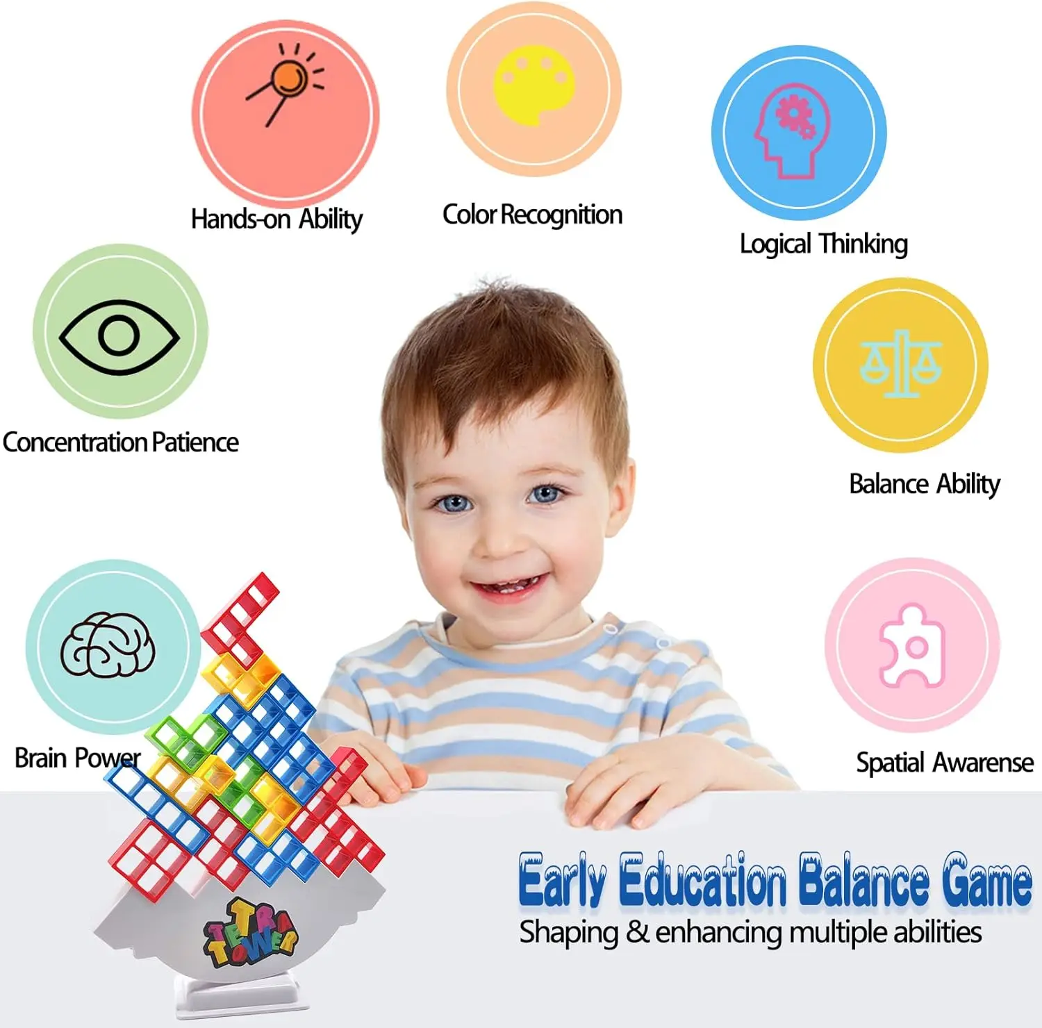 Juego de equilibrio 3D Tetris apilable para niños puzzle - imagen 5