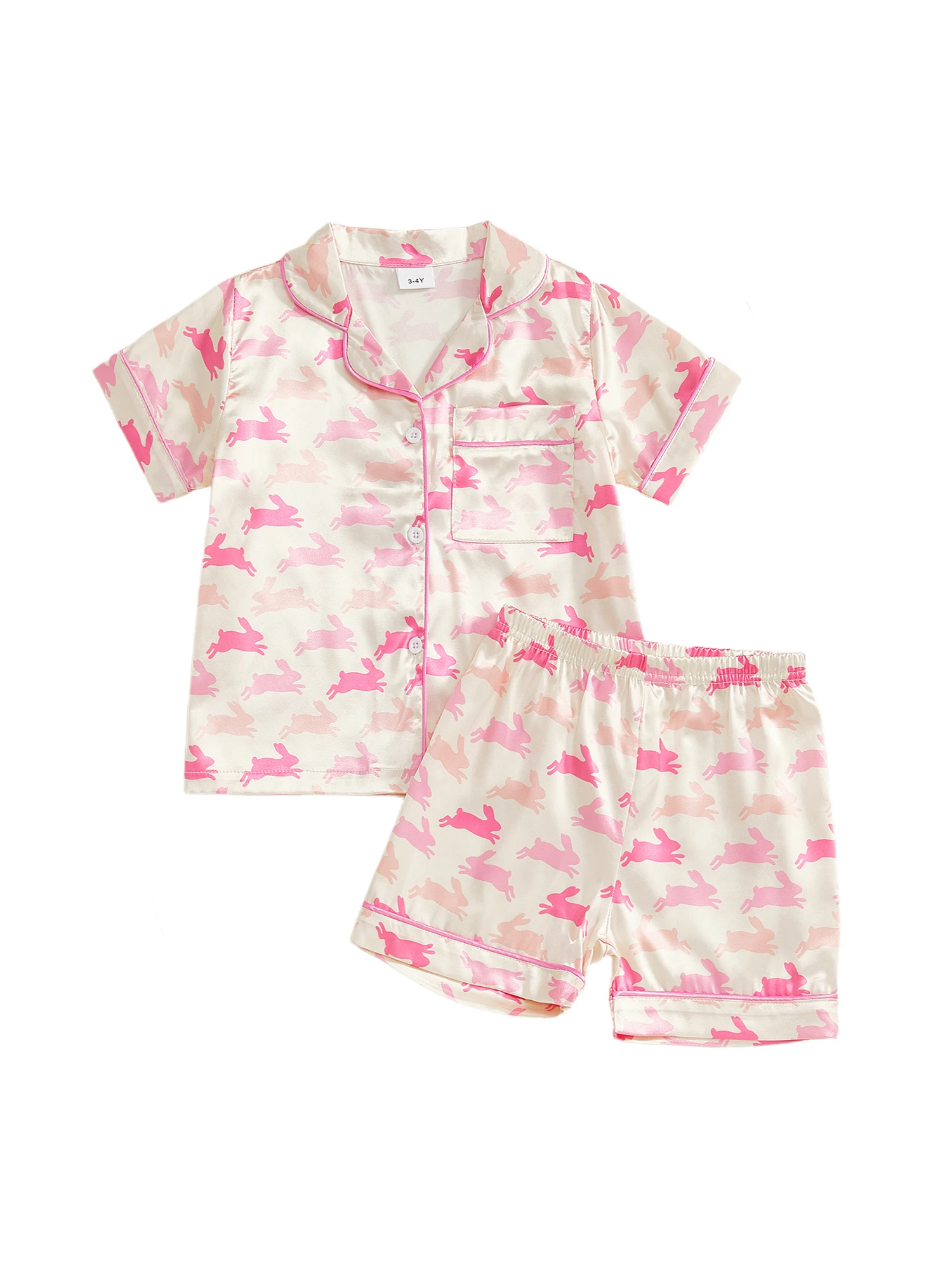 Conjunto de pijama de Pascua para niña con diseño de conejito
