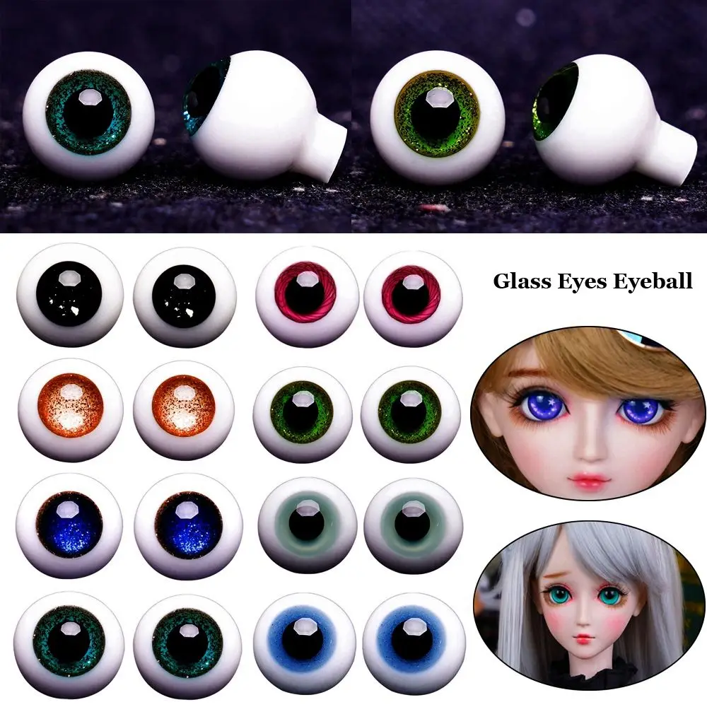 Ojos de cristal para muñecas BJD en azul negro con seguridad infantil - imagen 3