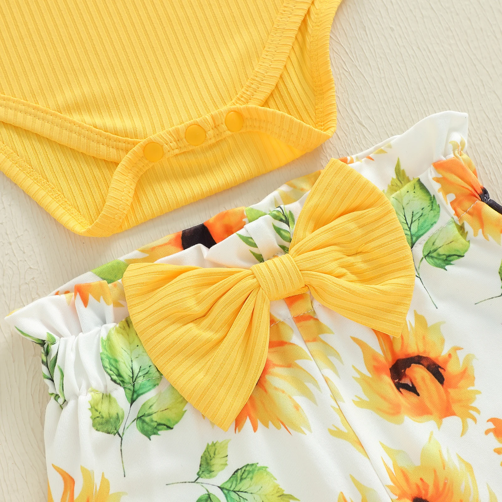 Tregren conjunto recién nacida girasol: pelele manga larga y diadema - imagen 5