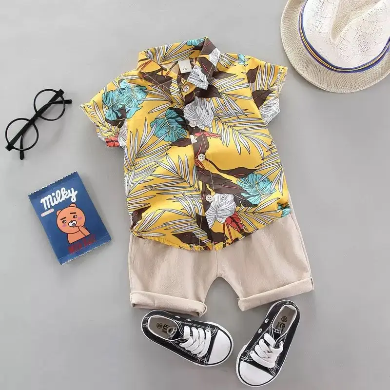 Conjunto de verano para bebé con camisa y pantalón corto
