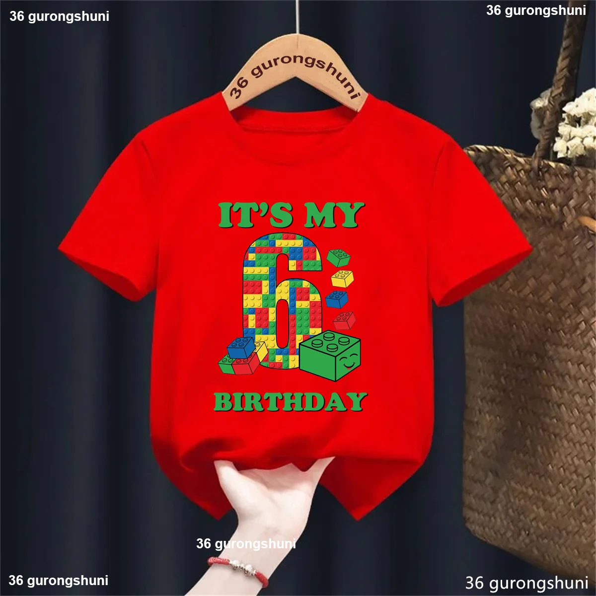 Camiseta de cumpleaños infantil negra y roja estampada - imagen 5