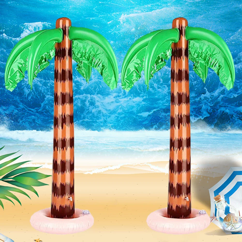 Árbol de coco inflable verde para decoración exterior, piscina