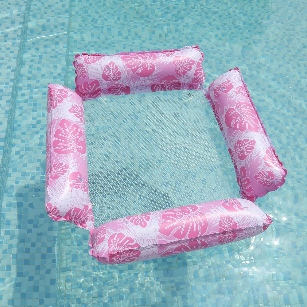 Hamaca flotante inflable de rayas diagonales para piscina - imagen 5