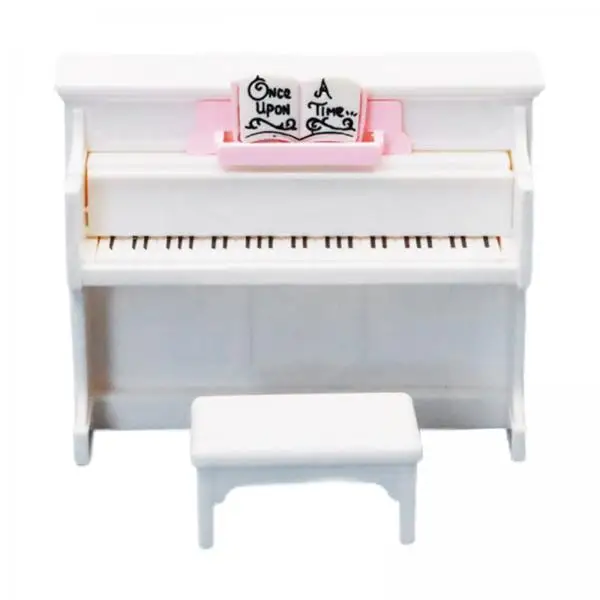 Taburete de piano en miniatura blanco para juego de imitación - imagen 4