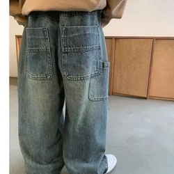 Pantalones vaqueros niño pierna ancha con bolsillos grandes