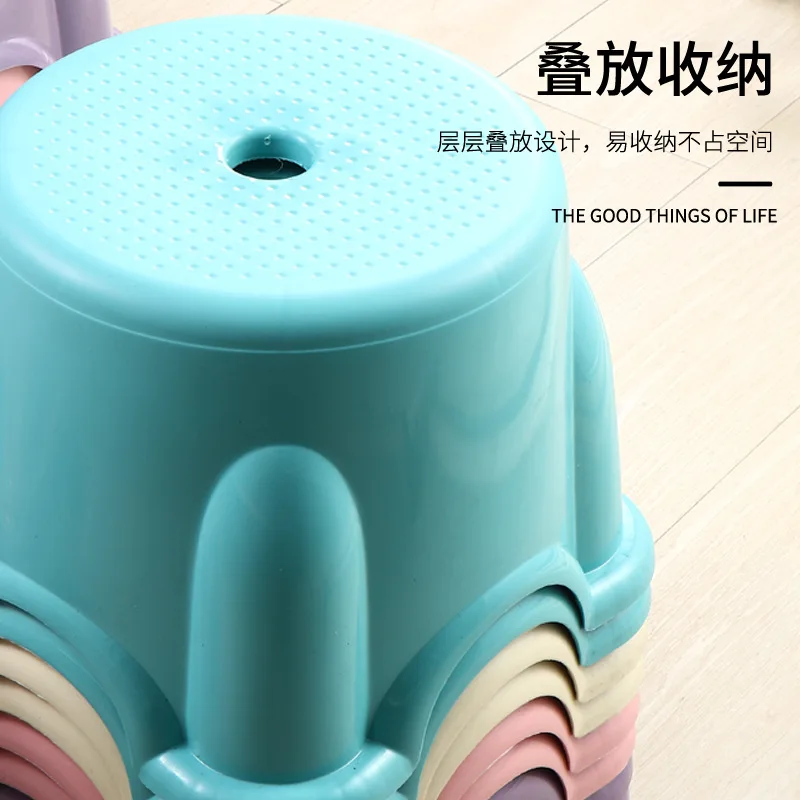 Taburete infantil antideslizante estilo nórdico de plástico resistente - imagen 3