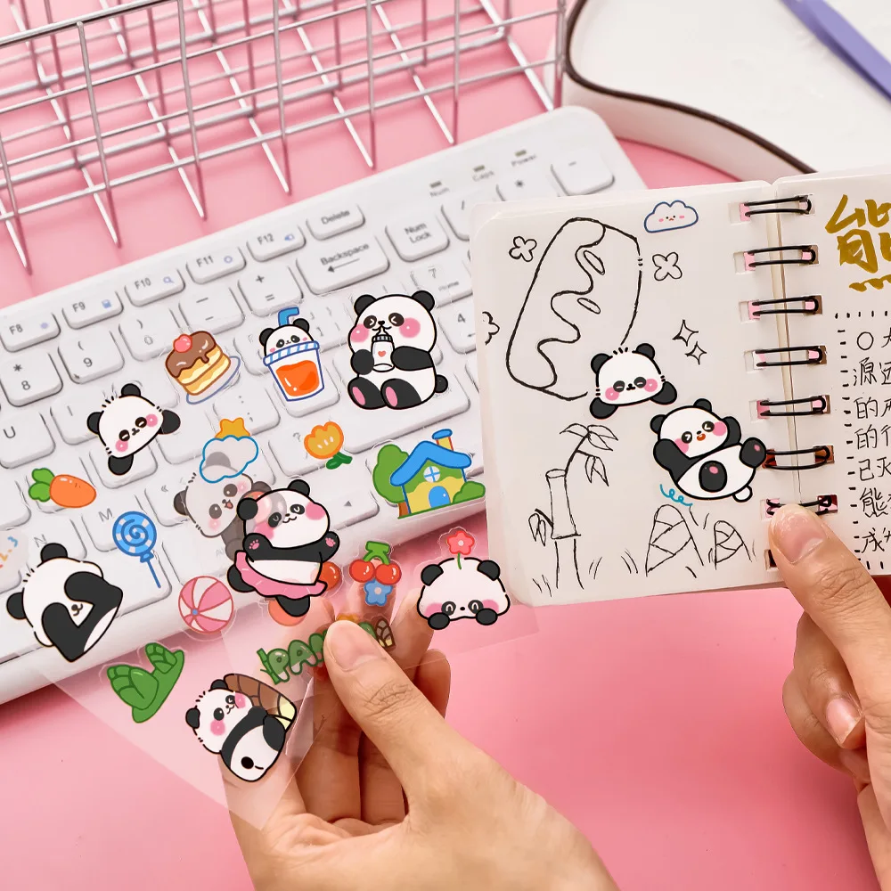 Pegatinas infantiles DIY de panda y capibara para cuadernos - imagen 5