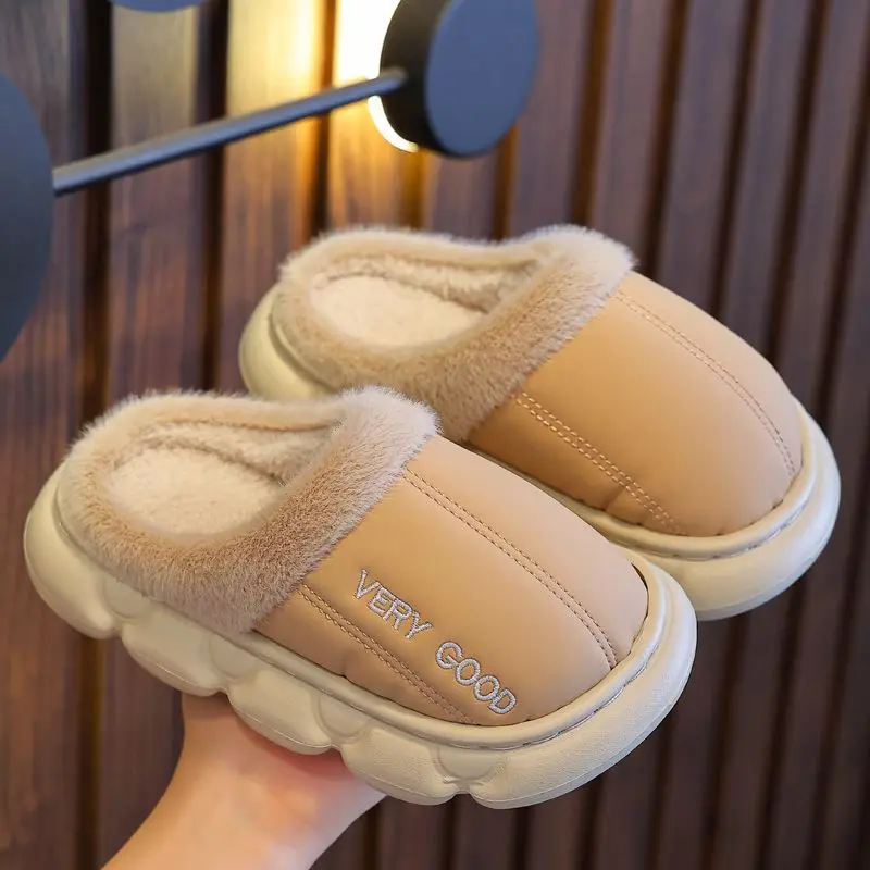 Zapatillas antideslizantes impermeables infantiles de felpa cálida - imagen 2
