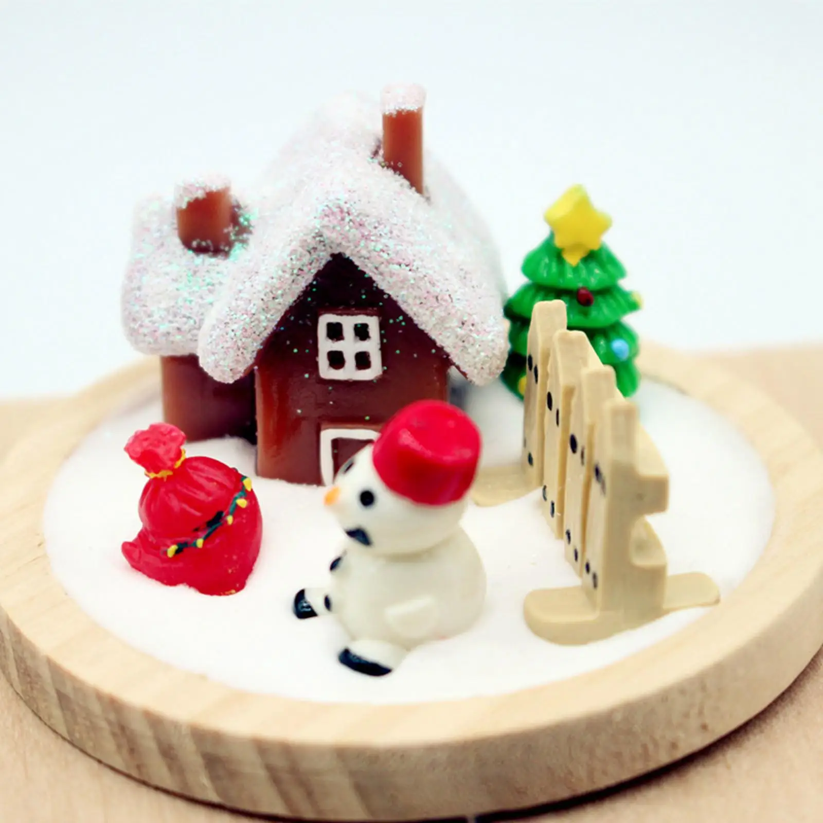 Casita de muñecas navideña 1:6 - Mini casa de nieve para decoración