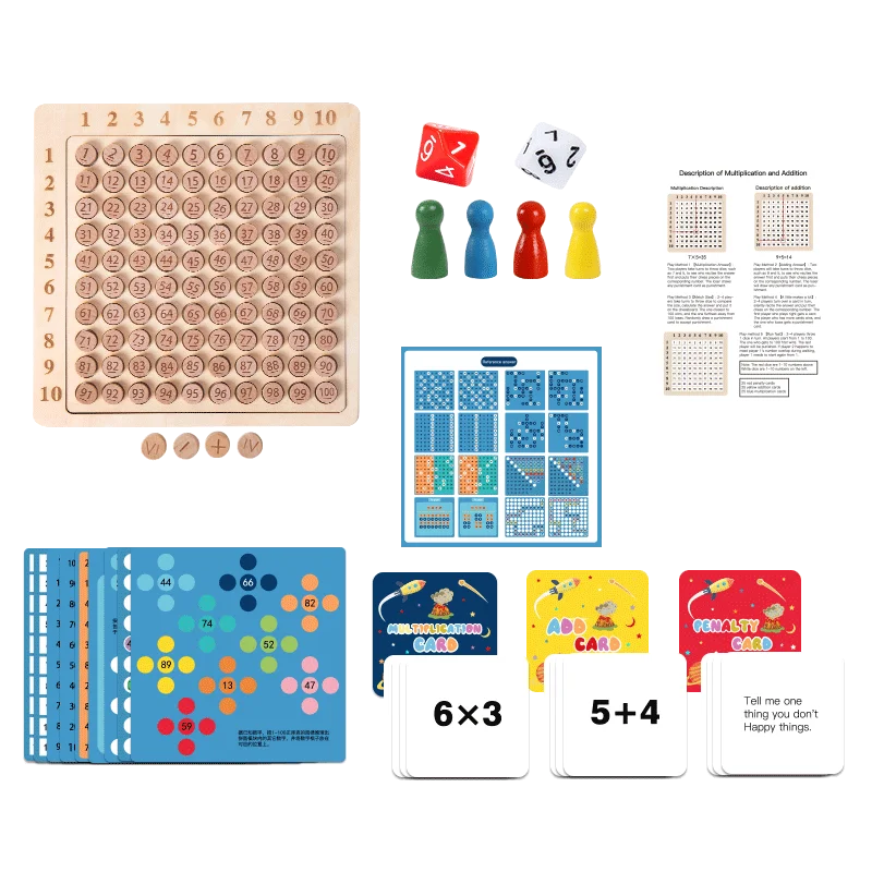 Tabla de multiplicar Montessori madera natural educativo - imagen 4
