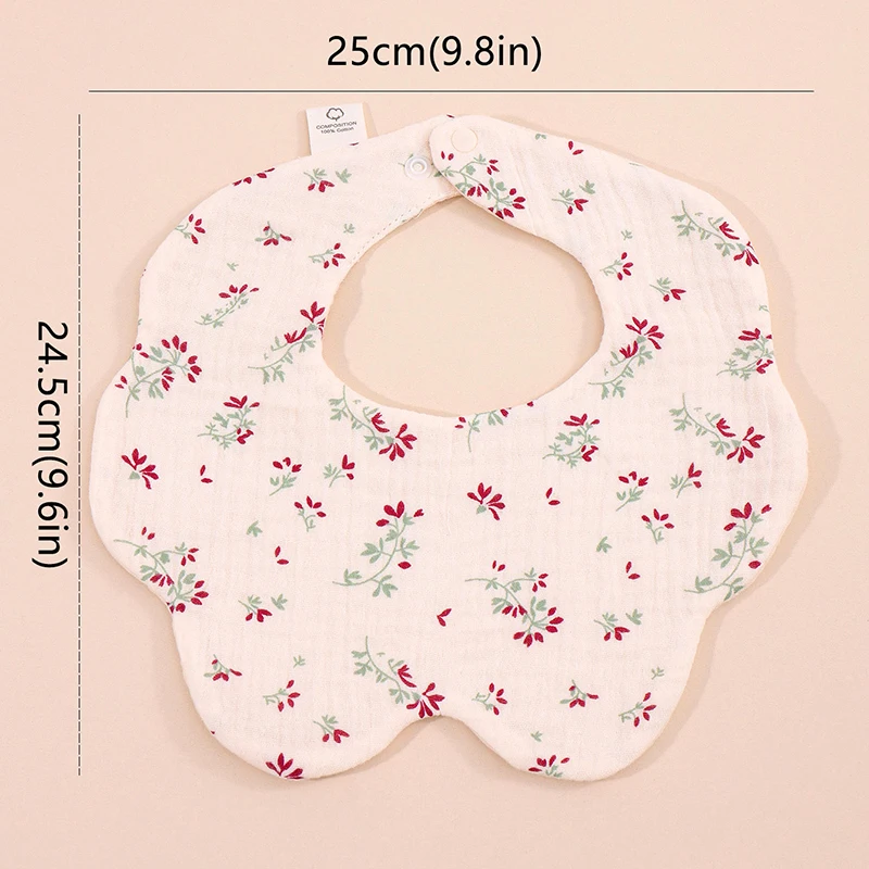 Baberos de algodón para bebé recién nacido – bandana floral pastoral - imagen 3
