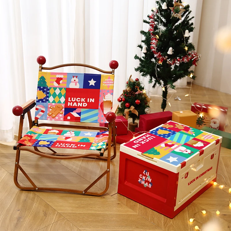 Silla plegable infantil con temática navideña y almacenaje - imagen 3