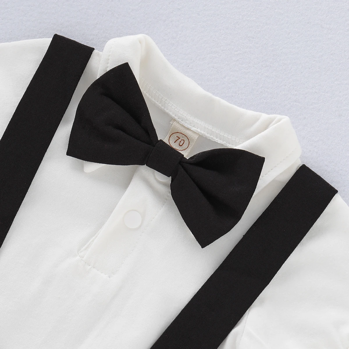 Conjunto formal para bebé: mameluco con lazo y camisa de manga corta - imagen 2