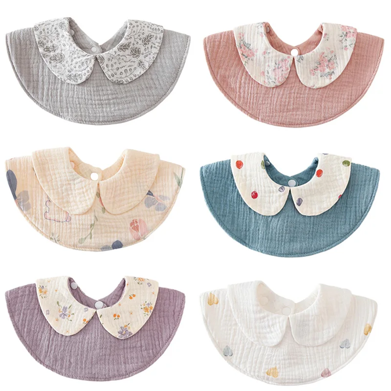 Baberos de muselina ajustables con estampado de algodón para bebé - imagen 2