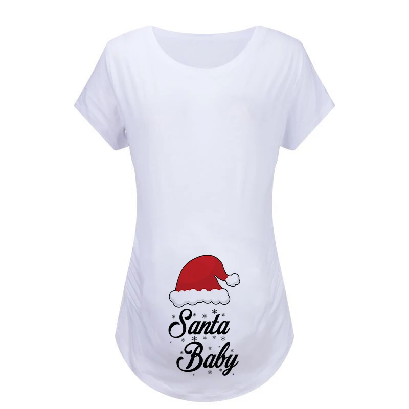 Camiseta de maternidad navideña con Papá Noel para embarazadas - imagen 2