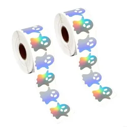 Pegatinas de Halloween autoadhesivas impermeables con fantasmas láser