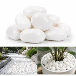 Piedras de río naturales pulidas para jarrones, acuario y jardín