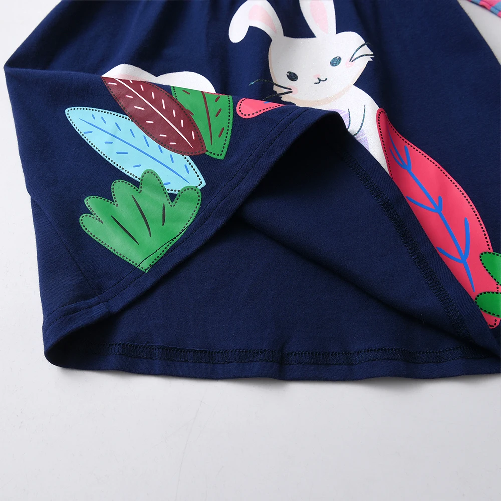 DXTON vestido de rayas algodón manga larga conejo estampado invierno - imagen 4
