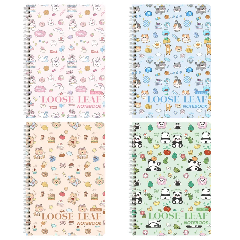 Cuaderno A5 de bobina con cubierta dura dibujos animados kawaii - imagen 3