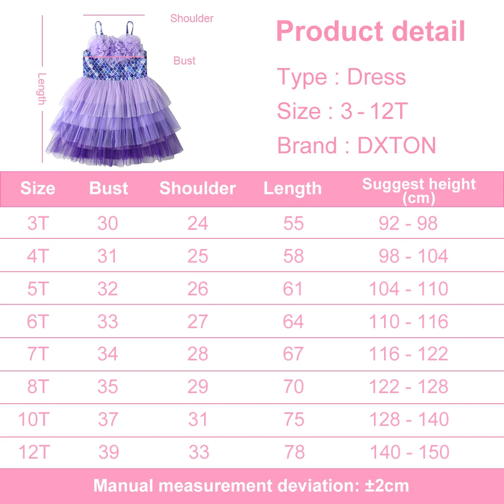DXTON vestido de princesa floral con tirantes y capas de verano - imagen 3