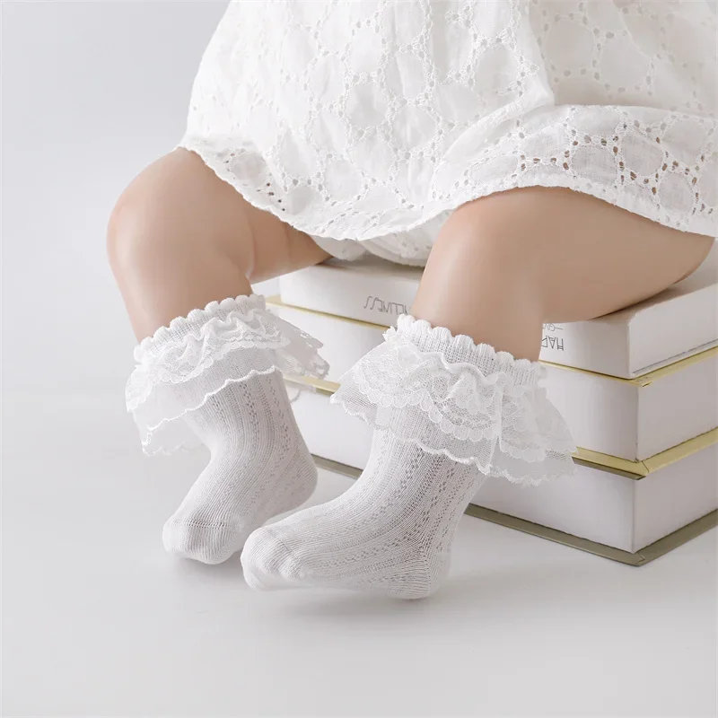 Calcetines de verano de algodón con encaje para niños y niñas - imagen 3
