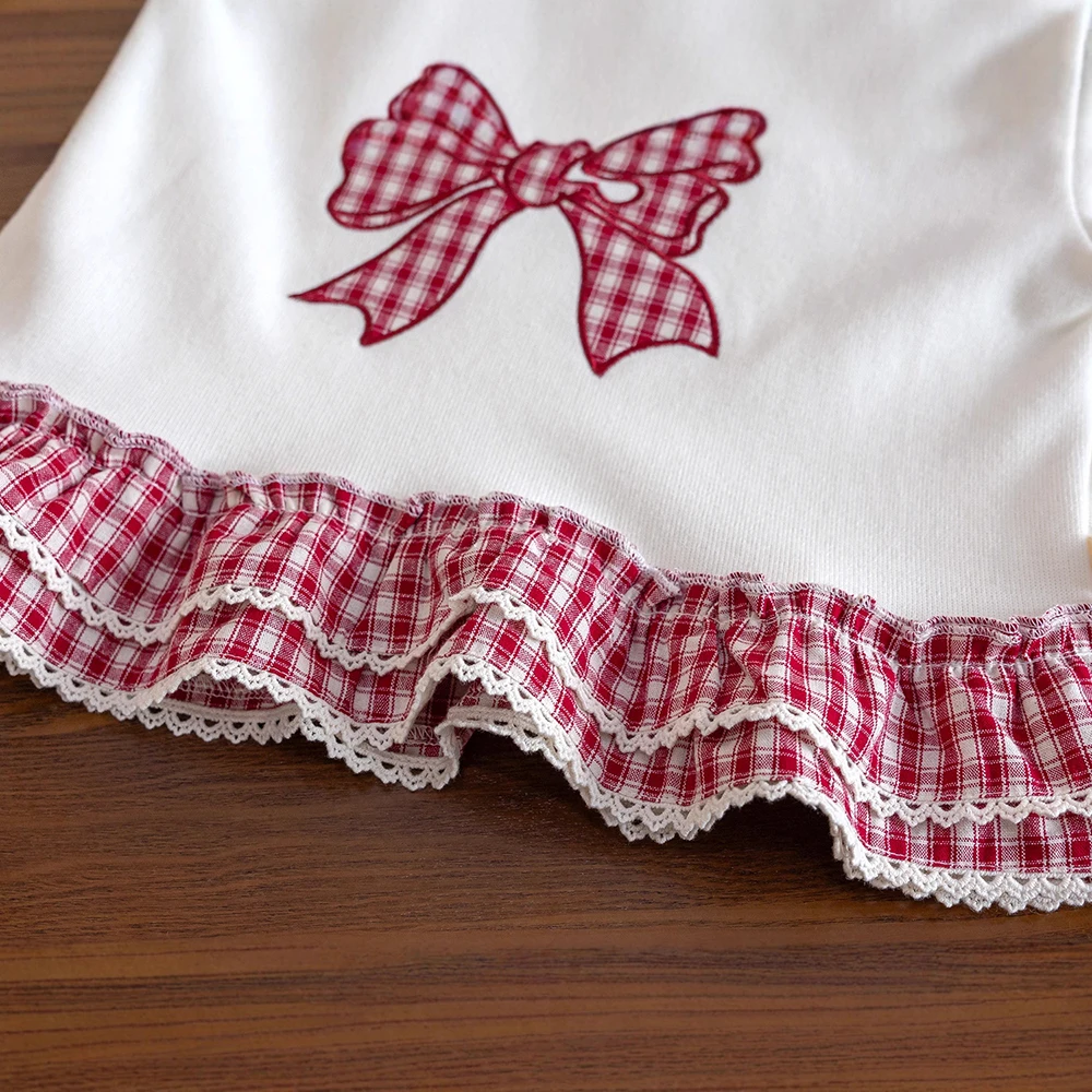 Sudadera con volantes y lazo para niña - Estilo cute primavera Invierno - imagen 3