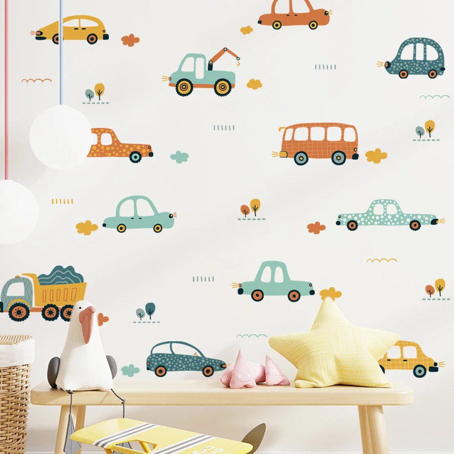Pegatinas de pared PVC con coches de dibujos para infantil - imagen 3