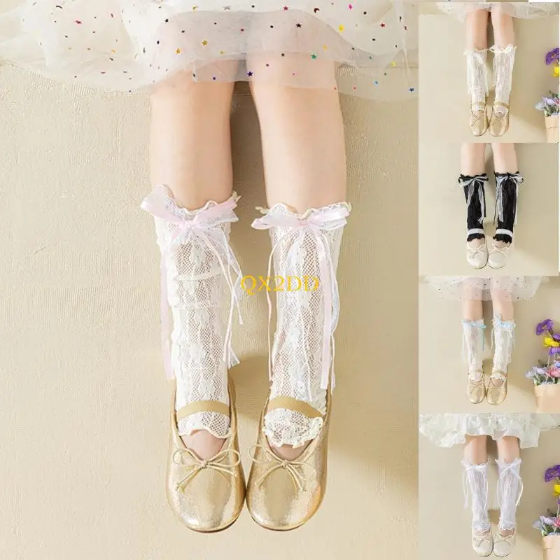 Calentadores de piernas con encaje para niñas – Estilo ballet - imagen 5