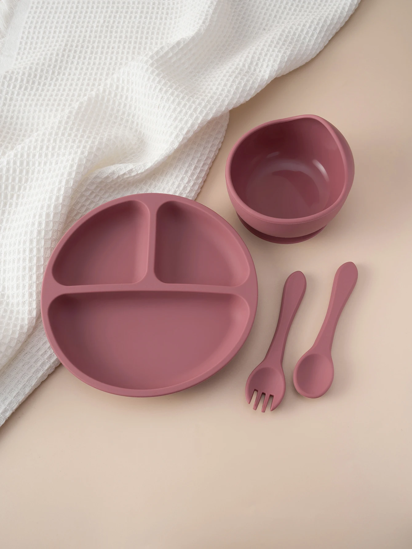 Vajilla de aprendizaje para bebé sin BPA en silicona con ventosas - imagen 4