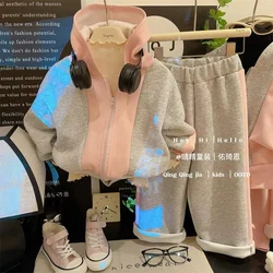 Conjunto de chándal con capucha para bebé – Ropa cálida de otoño