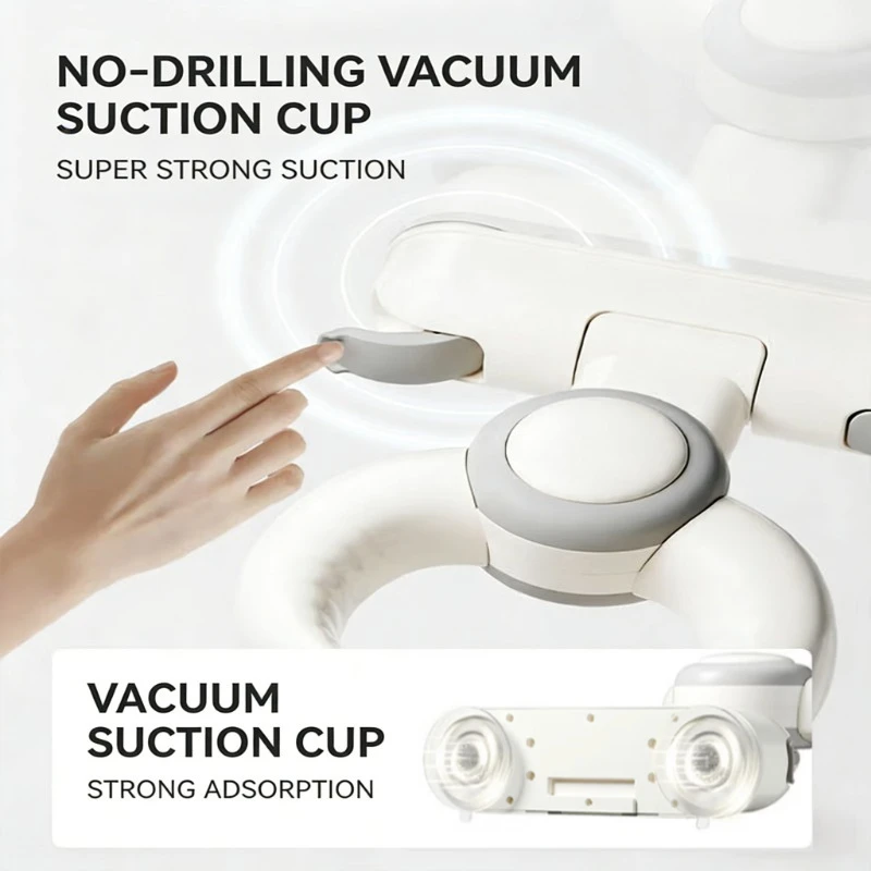 Soporte ergonómico para bañera bebé con ventosas y asas suaves - imagen 2