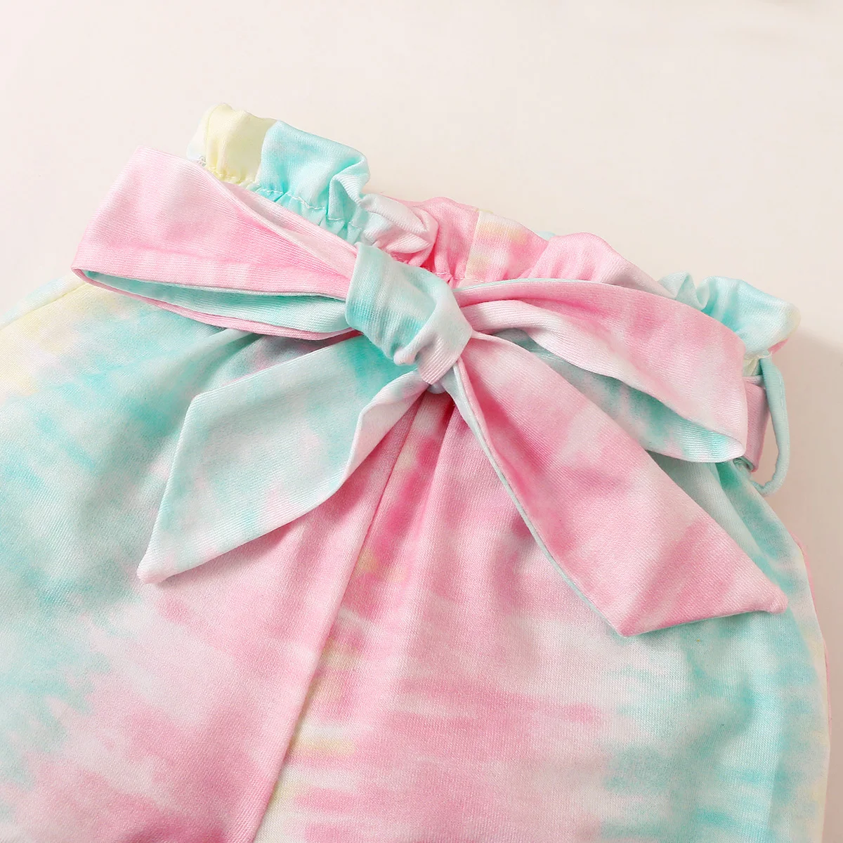 Conjunto verano para bebé niña – Camiseta y pantalón corto teñido anudado - imagen 2