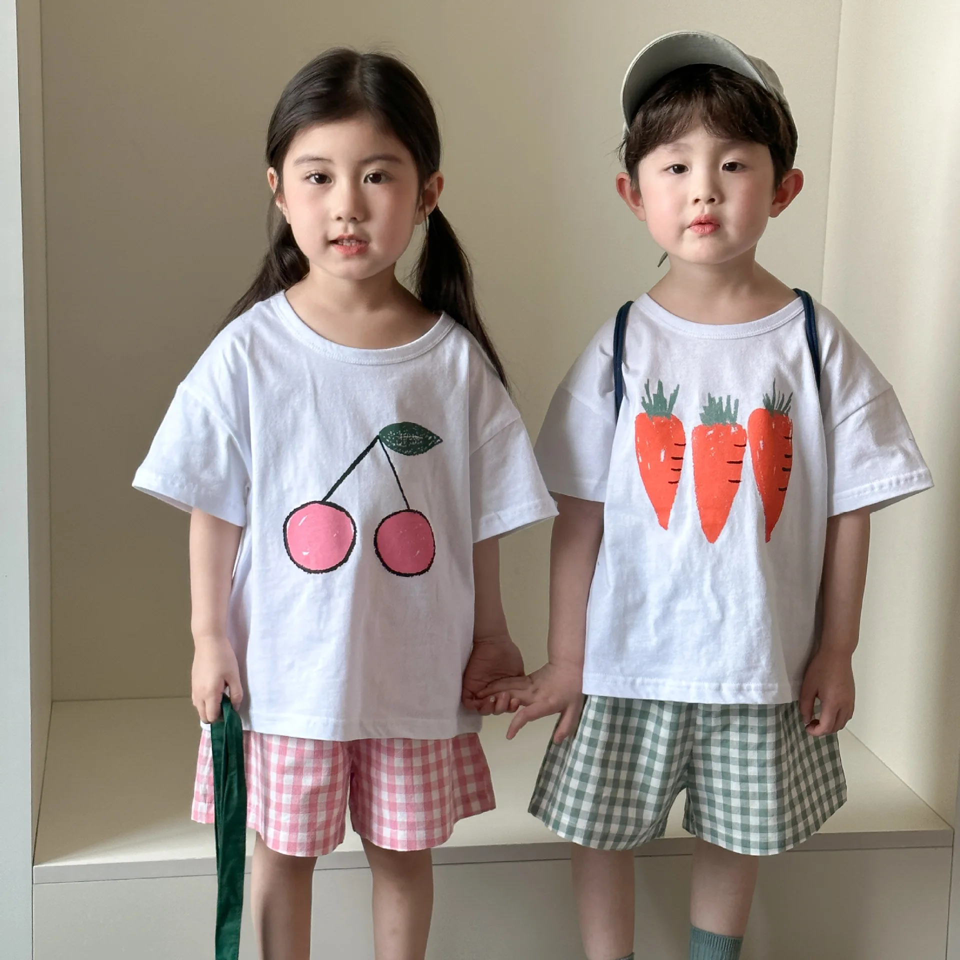 Conjunto verano infantil camiseta y pantalón corto estampado fruta - imagen 2