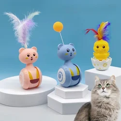 Juguete interactivo con plumas para gatos – Movimiento automático oscilante