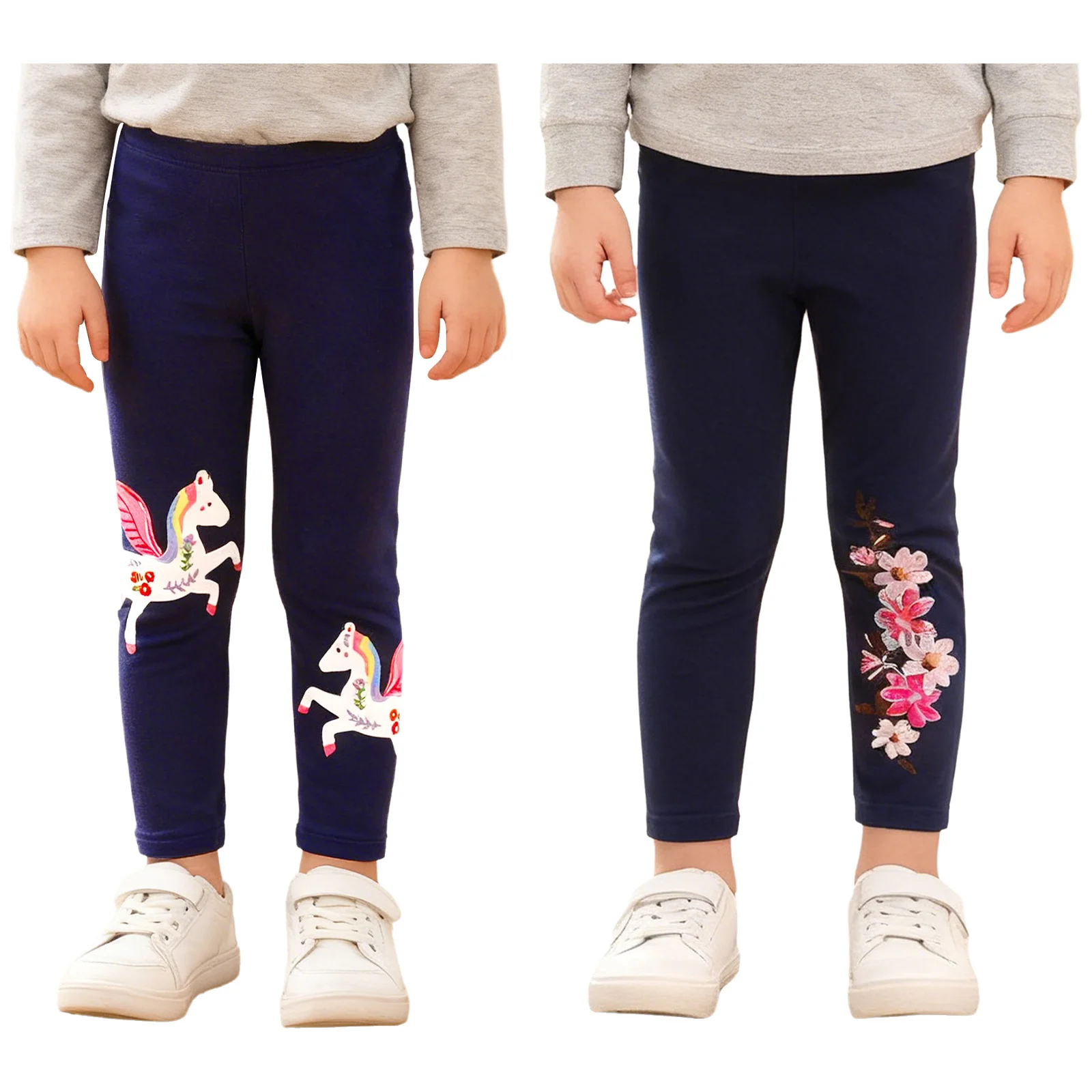 Leggings con bordado floral y diseño cómodo