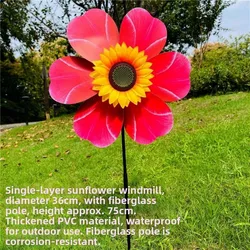 Molino de viento de girasol Liucai para jardín, PVC multiestilo