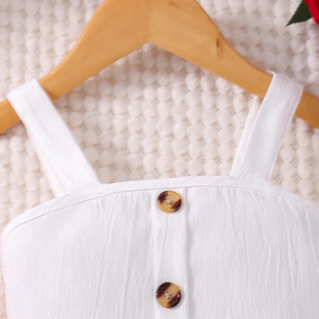 Conjunto de playa veraniego para niñas con chaleco y falda - imagen 3